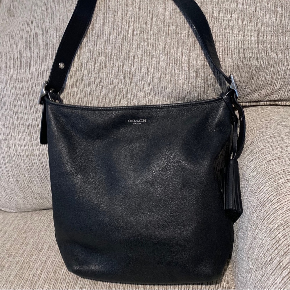 Coach Legacy Duffle Tasseled Leather Shoulder Bag